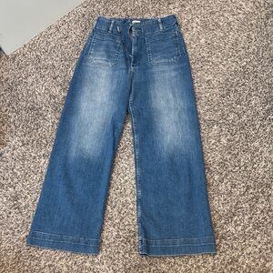 The Colette Crop High-Rise Wide-Leg Jeans by Maeve